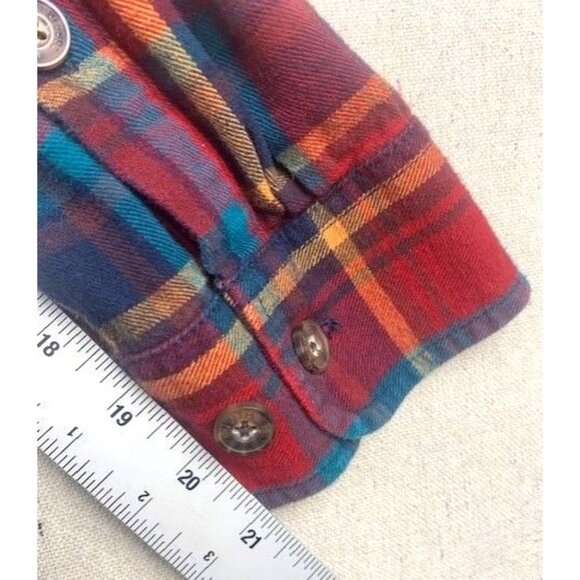 Duluth Trading Co Men's 2XL Slim Fit Plaid Button-Up Red Flannel Shirt - Picture 7 of 8